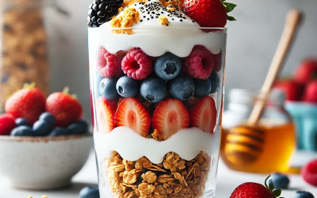 Greek Yogurt Parfait with Granola and Mixed Berries: A Healthy and Delicious Treat